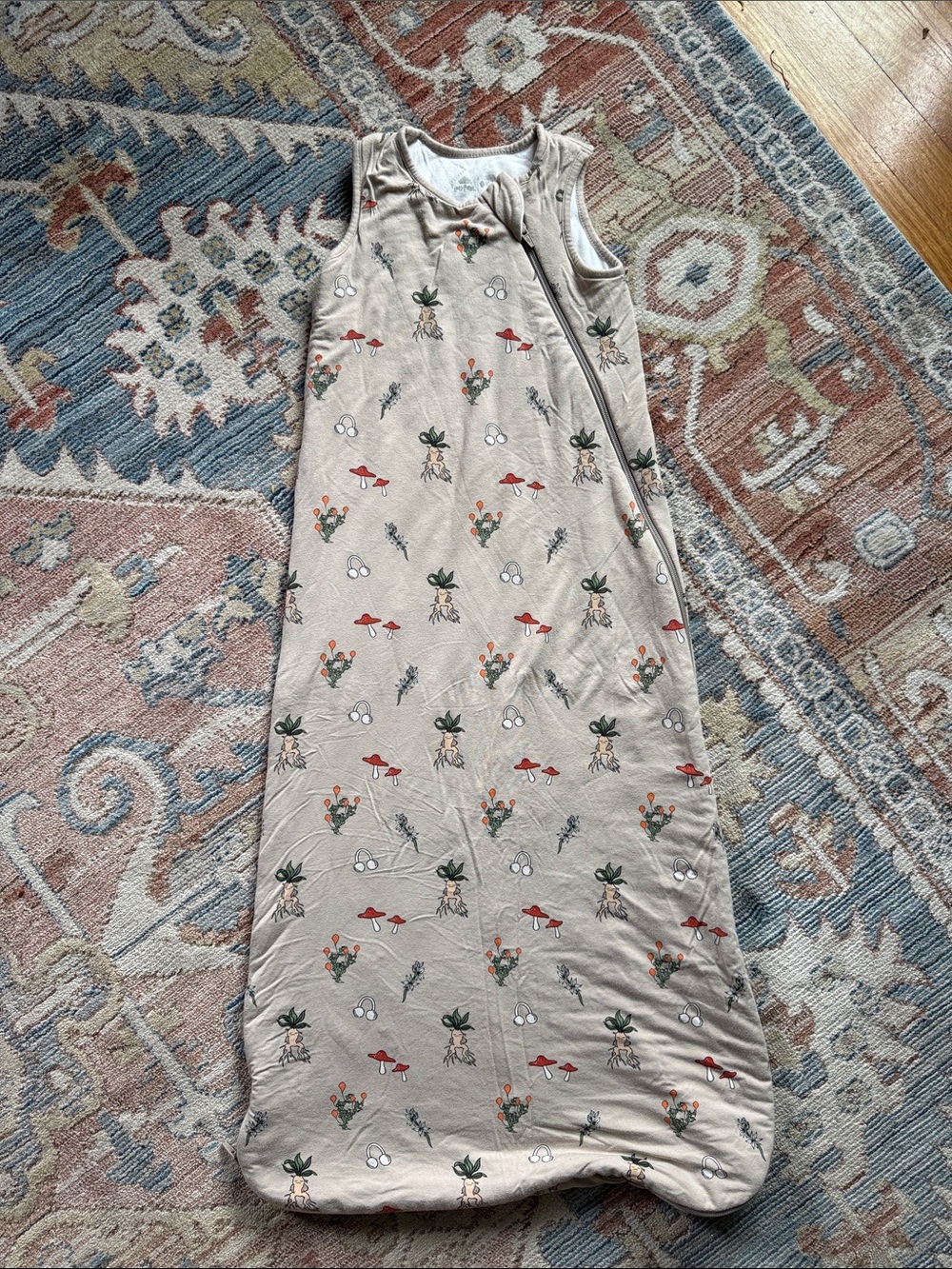 Girls Beige Floral Sleep Sack